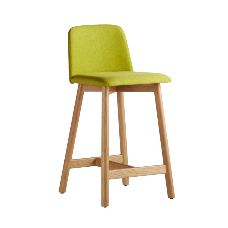 Toohey Tomato Upholstered White Oak Counter Stool