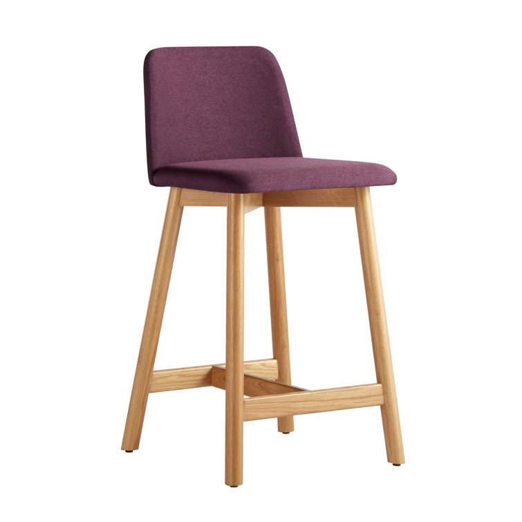 Toohey Tomato Upholstered White Oak Counter Stool