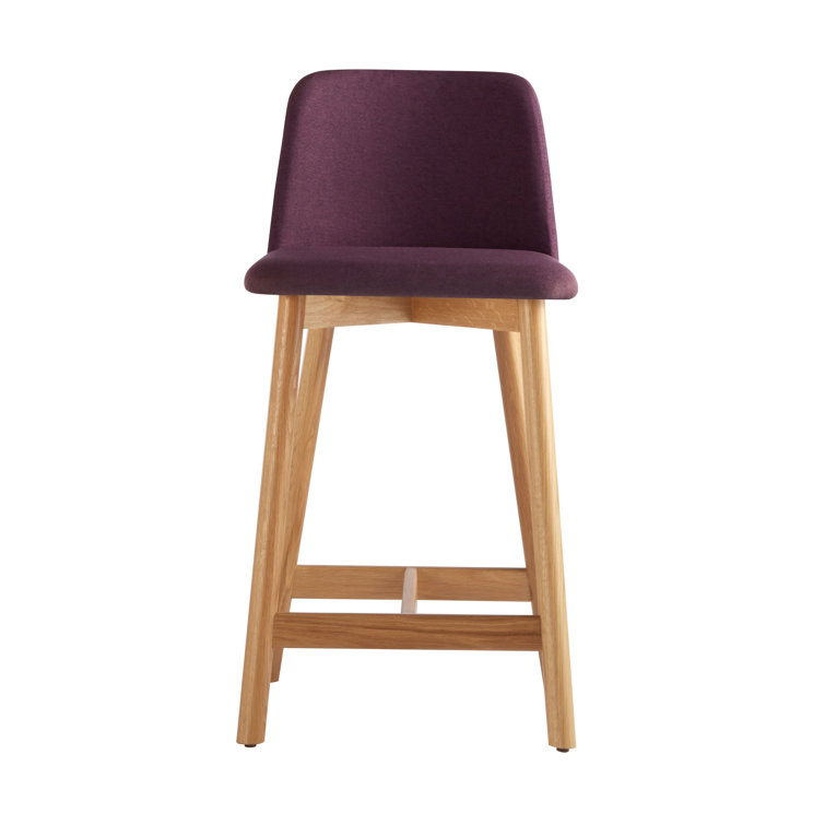Toohey Tomato Upholstered White Oak Counter Stool