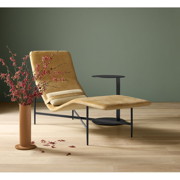 Black Round Metal Cantilevered Side Table
