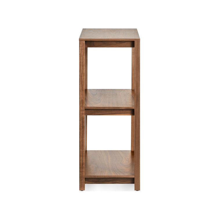 Walnut Adjustable Small Open Plan Low Bookcase