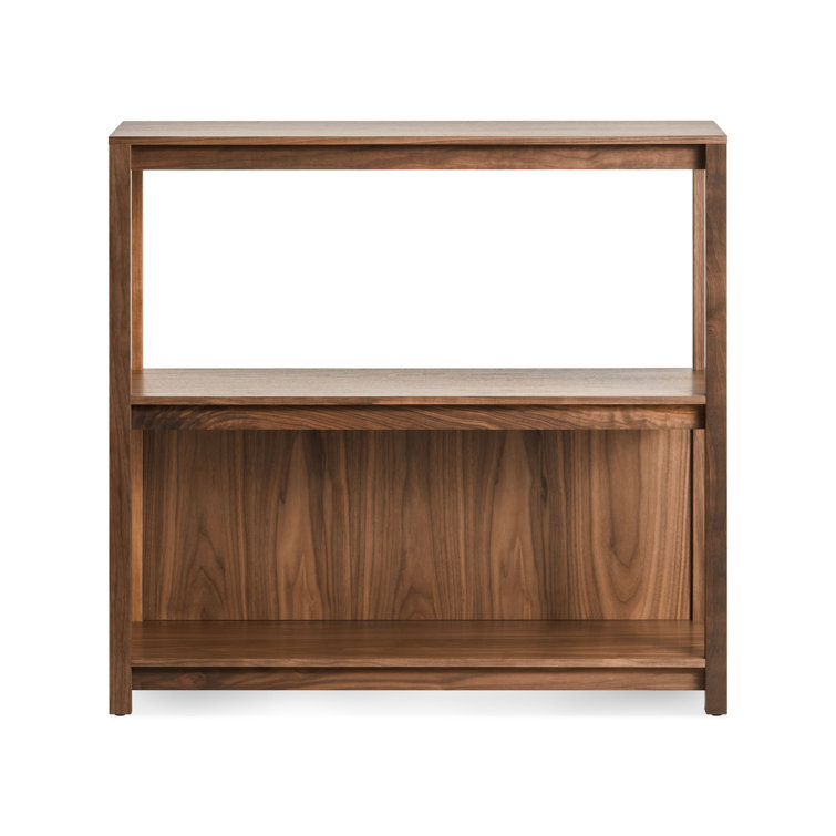 Walnut Adjustable Small Open Plan Low Bookcase