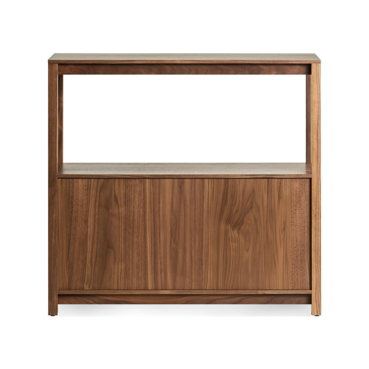 Walnut Adjustable Small Open Plan Low Bookcase