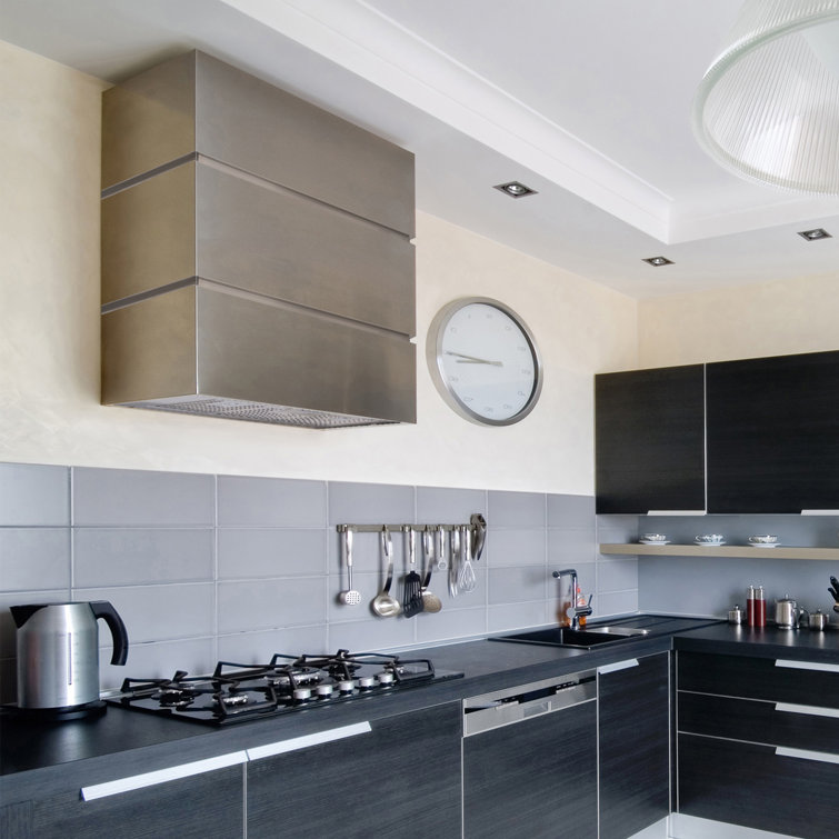Stainless Steel 36" Wall Mount Range Hood with Charcoal Filter