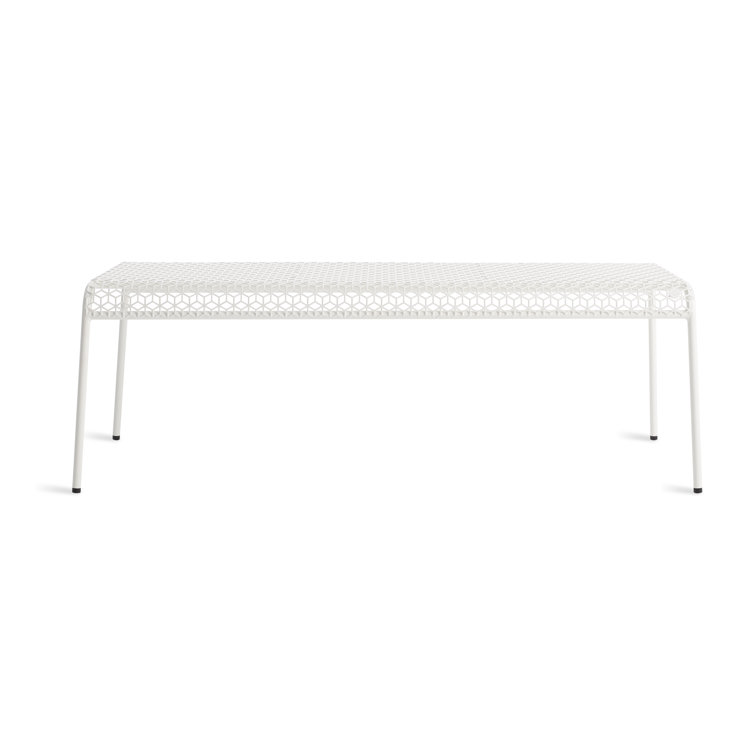 Off-White Perforated Steel Indoor/Outdoor Bench