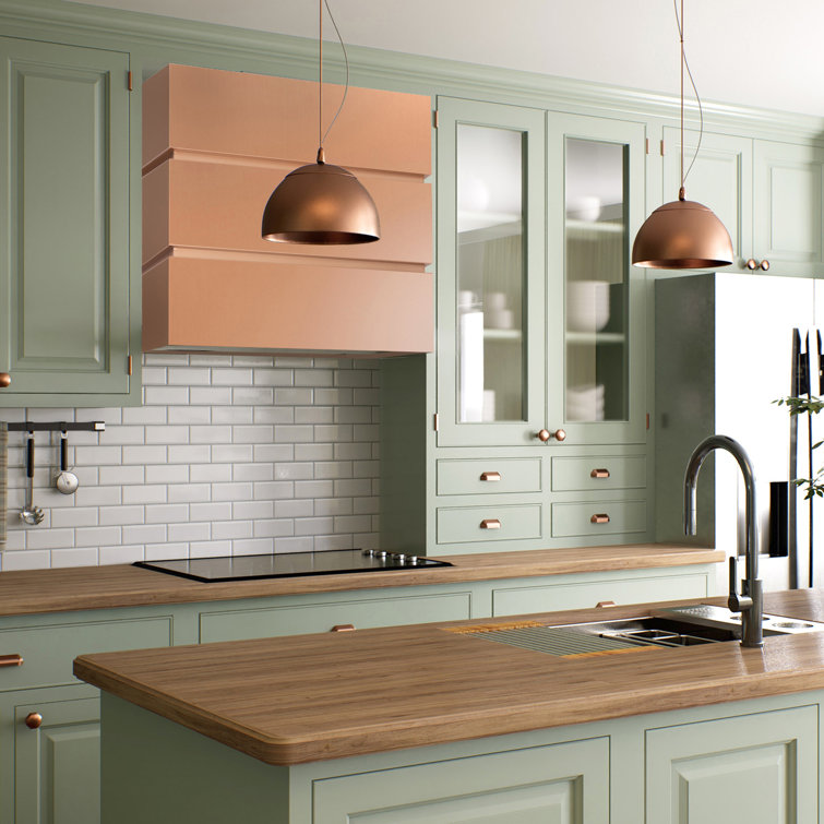 Copper Wall Mounted Stainless Steel Range Hood with Charcoal Filter