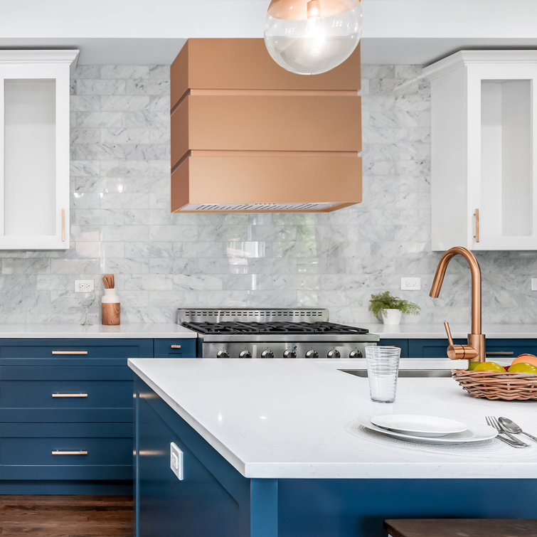 Copper Wall Mounted Stainless Steel Range Hood with Charcoal Filter