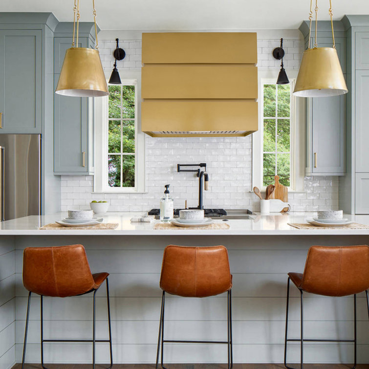 Matte Gold 36" Wall Mount Range Hood with Charcoal Filter