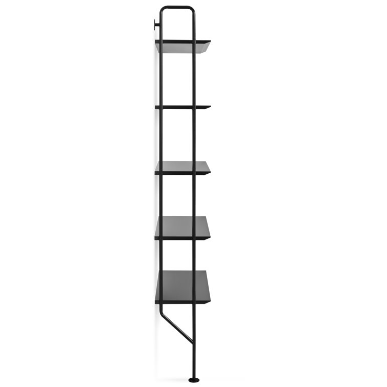 Black Wood and Steel Add-On Library Bookcase