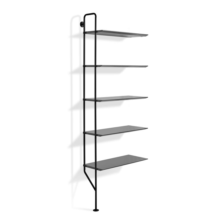 Black Wood and Steel Add-On Library Bookcase