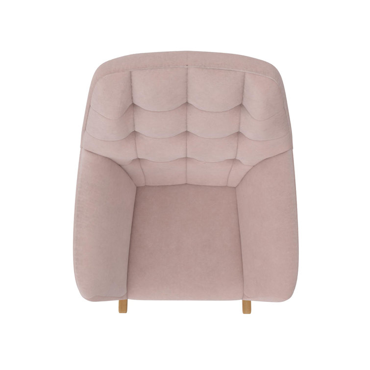Pale Pink Velvet Upholstered Nursery Rocking Chair