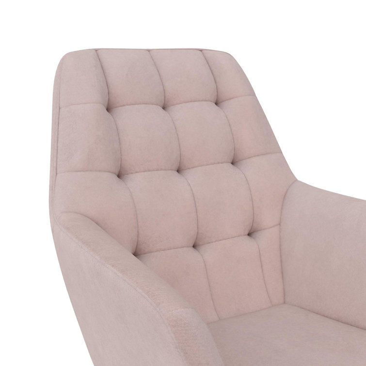 Pale Pink Velvet Upholstered Nursery Rocking Chair