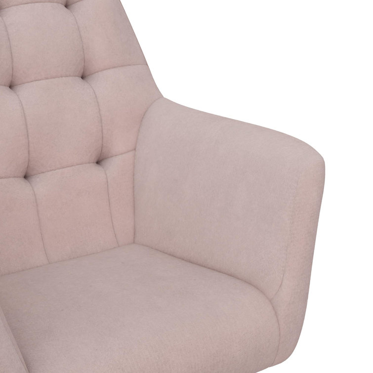 Pale Pink Velvet Upholstered Nursery Rocking Chair