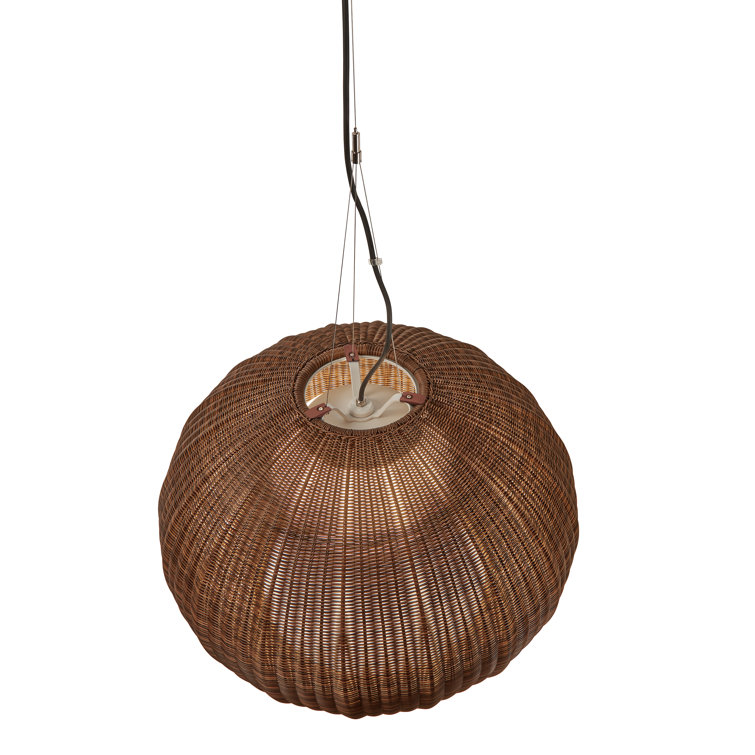 Garota Handwoven Drum LED Pendant in Graphite Brown