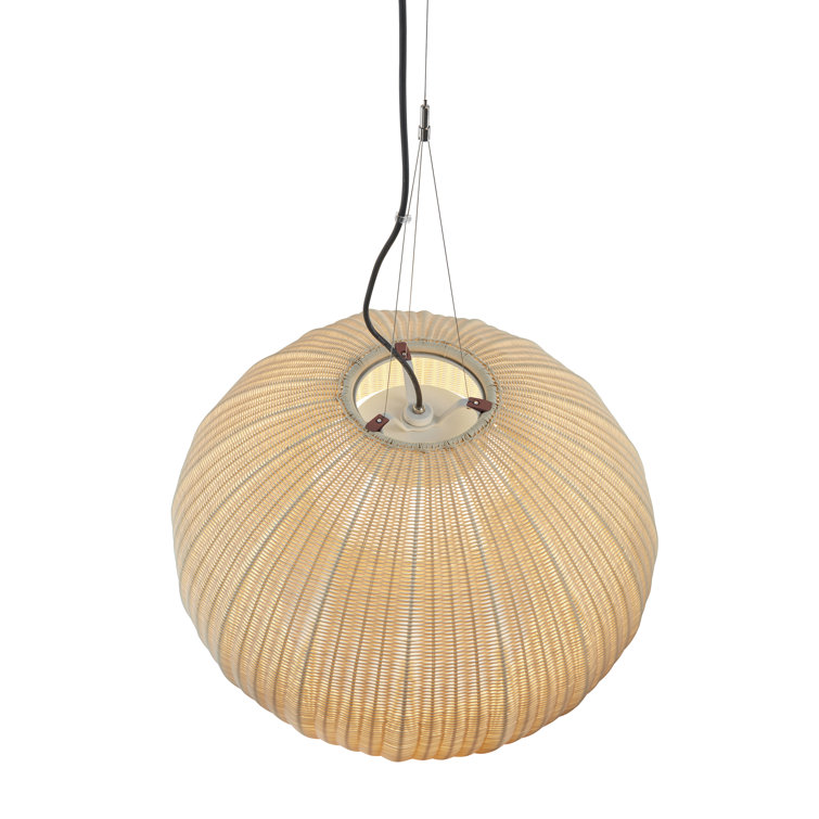 Garota Hand-Woven Globe Pendant with Adjustable LED Lighting