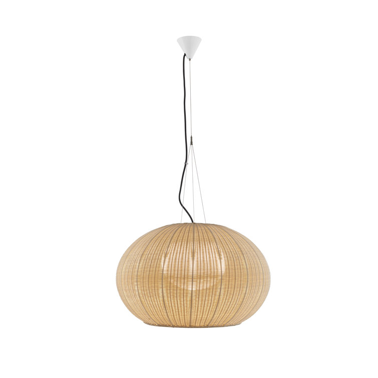 Garota Hand-Woven Globe Pendant with Adjustable LED Lighting
