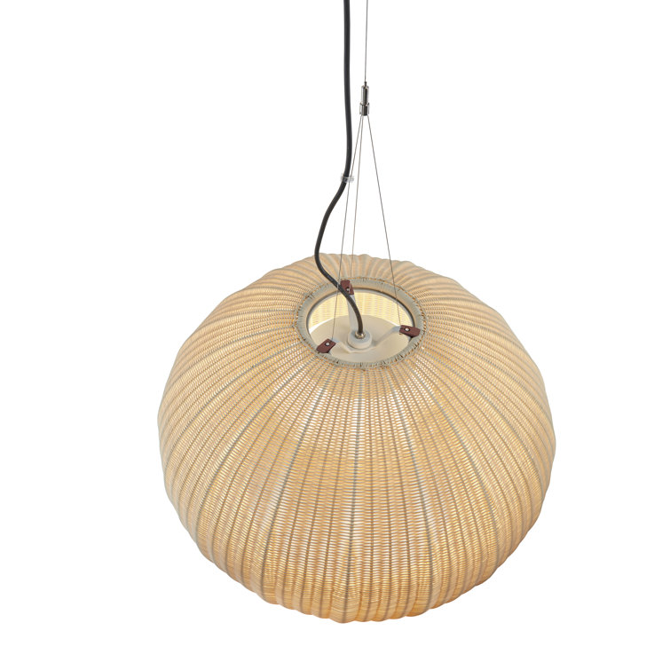 Natural White Aluminum LED Drum Pendant Light