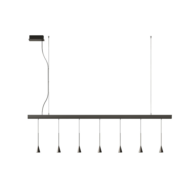 Ebony Black Aluminum LED Linear Pendant Light