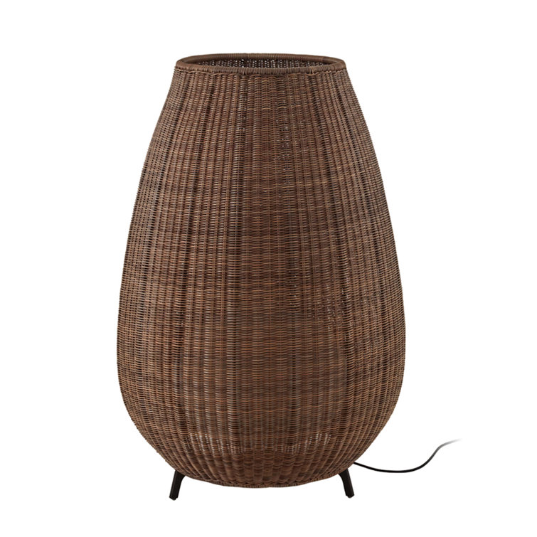 Amphora 48" Brown Handwoven LED Outdoor Floor Lamp