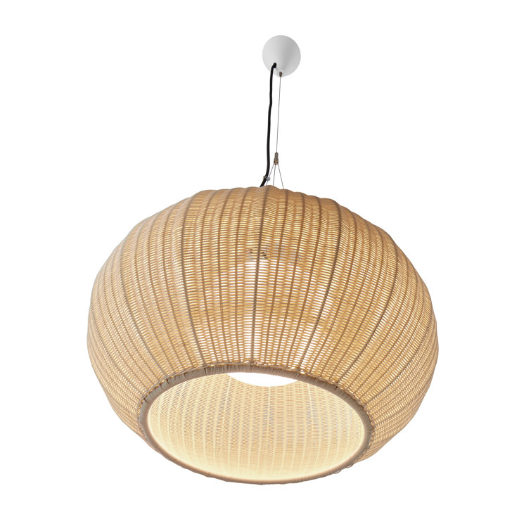 Natural White Aluminum LED Drum Pendant Light
