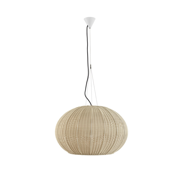 Garota Hand-Woven Globe Pendant with Adjustable LED Lighting