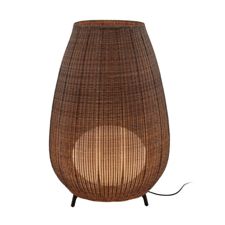 Amphora 48" Brown Handwoven LED Outdoor Floor Lamp