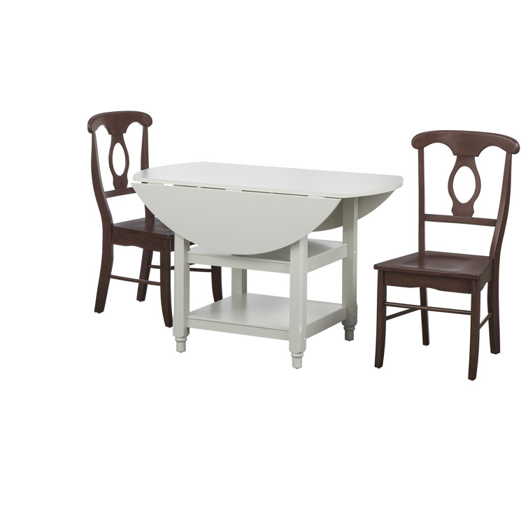 Napoli Round White and Brown Solid Wood Dining Set