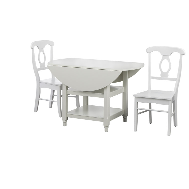 Napoli Round White and Brown Solid Wood Dining Set