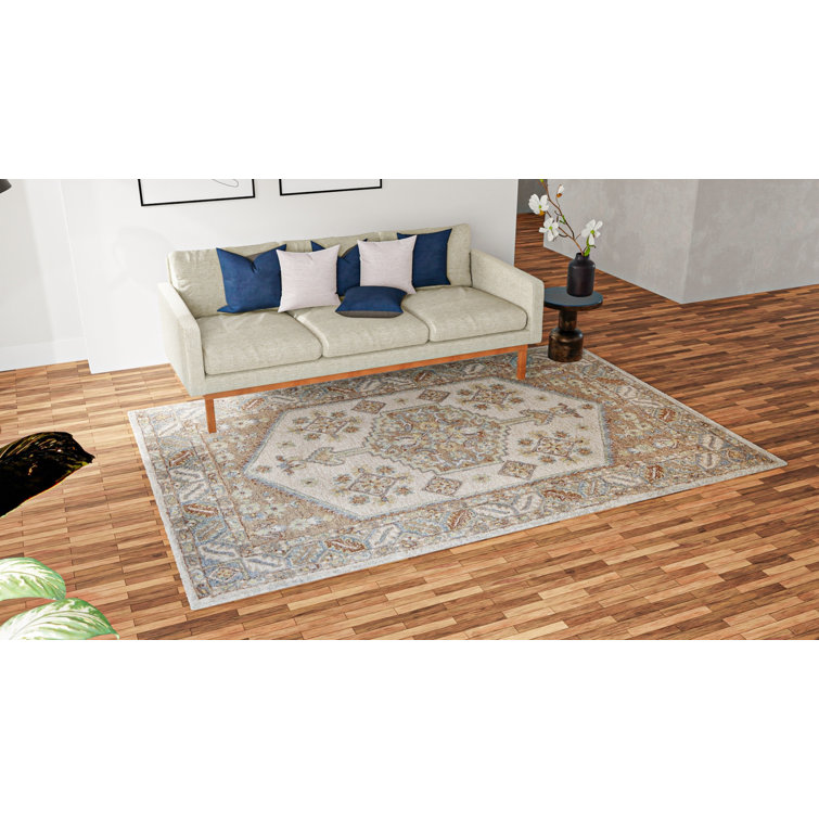 Handmade Ivory Wool Runner Rug with Tufted Design