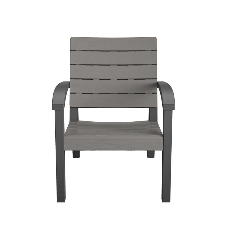 Gray Resin 4-Piece Outdoor Conversation Set with Loveseat and Armchairs