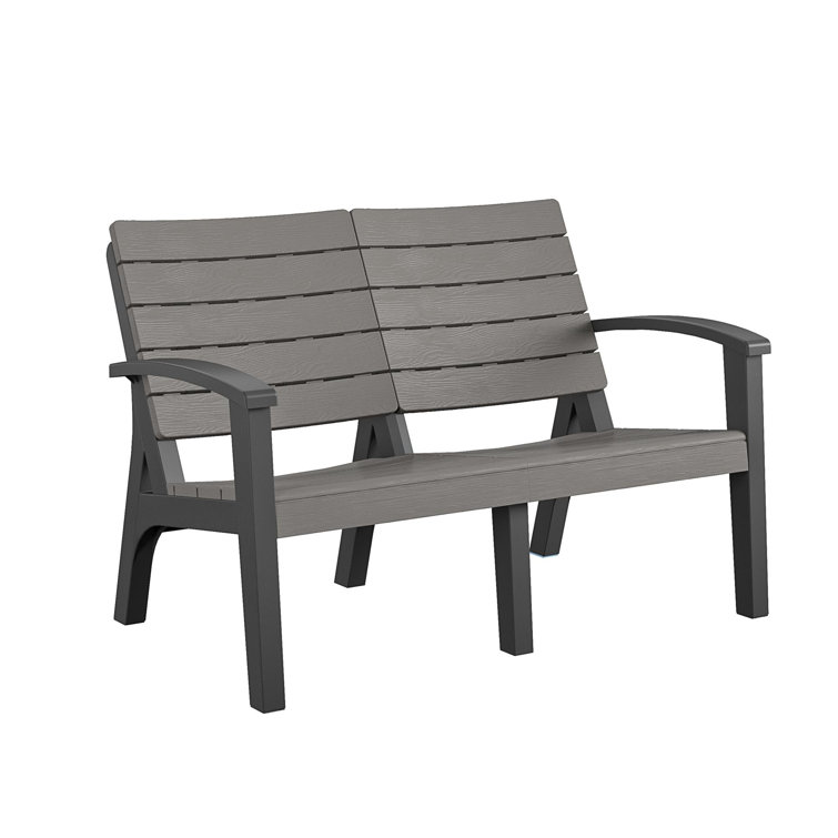 Gray Resin 4-Piece Outdoor Conversation Set with Loveseat and Armchairs