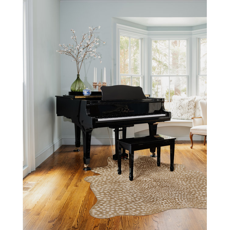 Beige Faux Fur Animal Print Area Rug