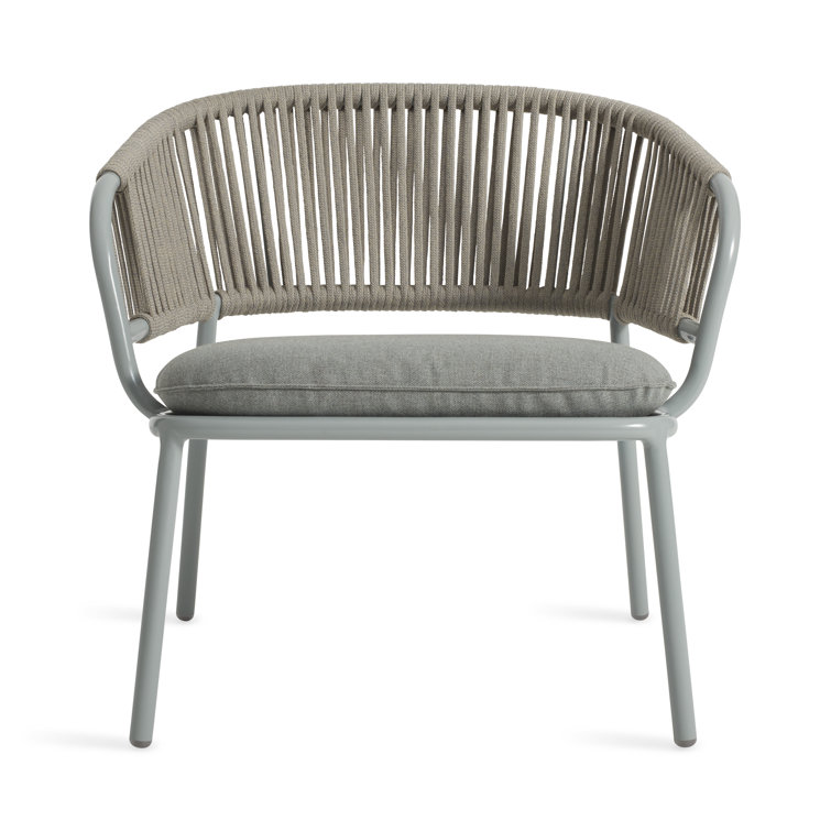 Gray Woven Rope and Aluminum Outdoor Lounge Chair