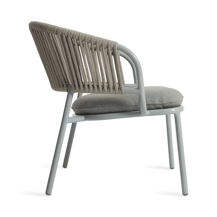 Gray Woven Rope and Aluminum Outdoor Lounge Chair