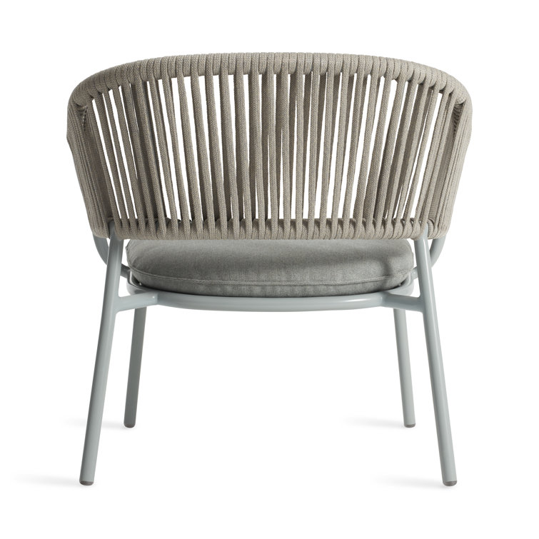 Gray Woven Rope and Aluminum Outdoor Lounge Chair
