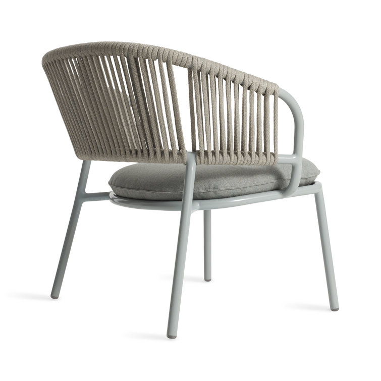 Gray Woven Rope and Aluminum Outdoor Lounge Chair