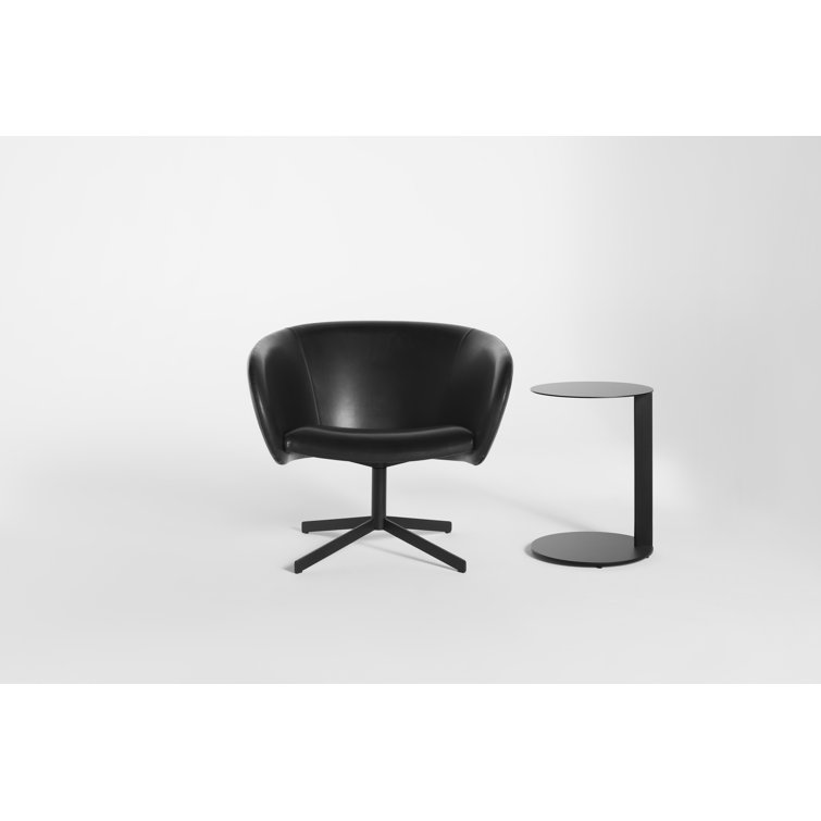 Black Round Metal Cantilevered Side Table
