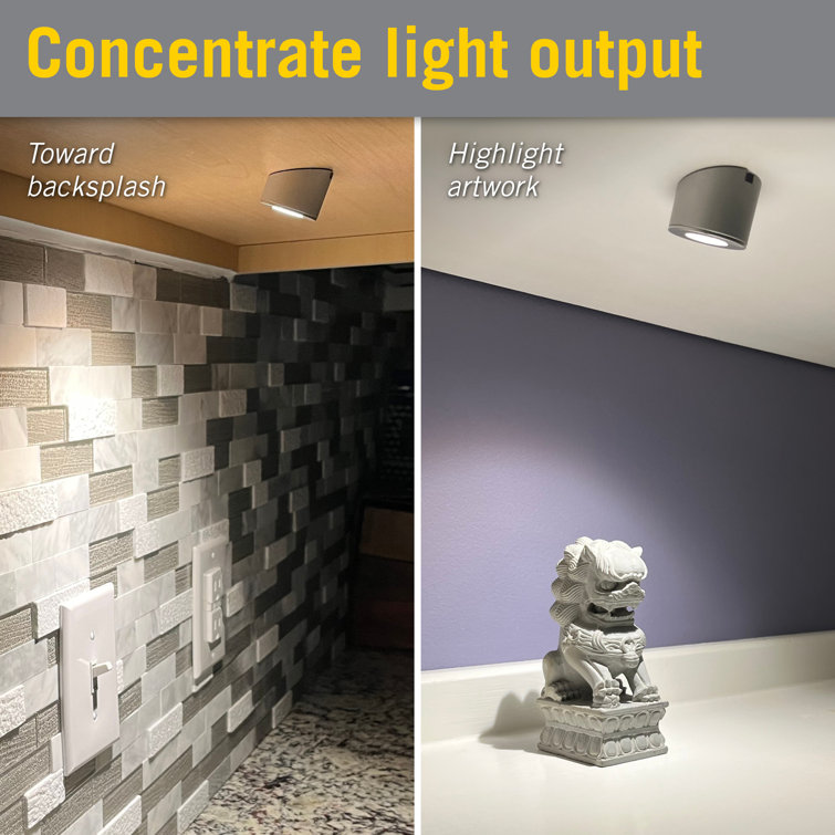 Matte Silver Aluminum Dimmable Under Cabinet LED Puck Light