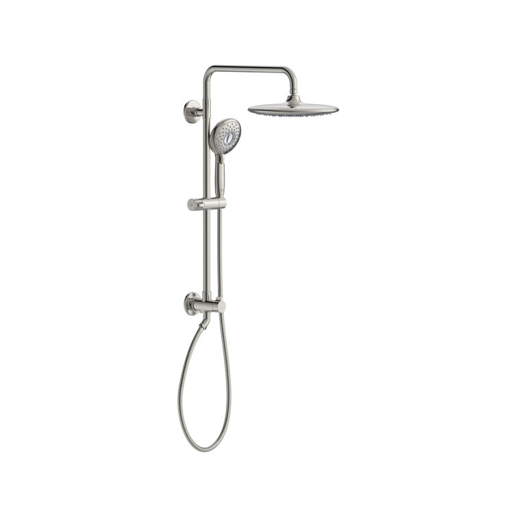 Brushed Nickel Adjustable Multi-Head Shower System
