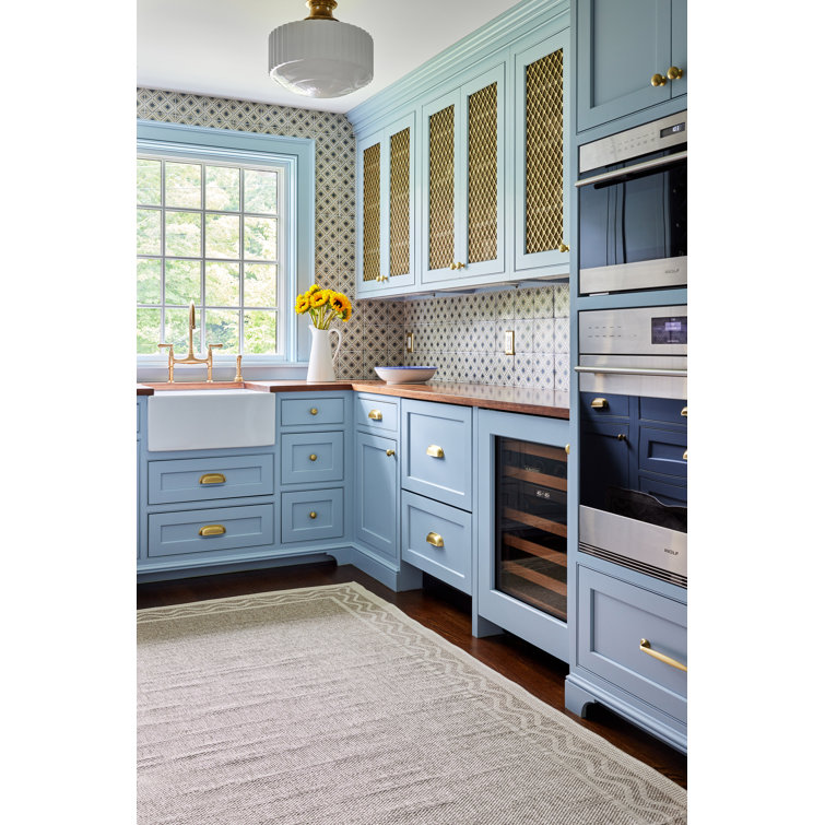 Gray Diamond Pattern Rectangular Wool Blend Rug