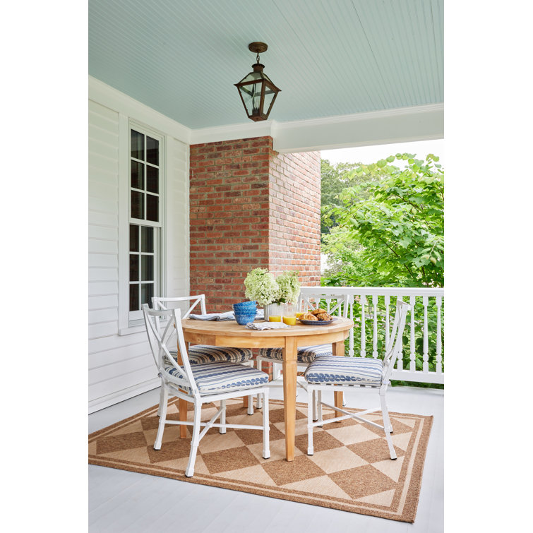 Natural Diamond Pattern Rectangular Indoor/Outdoor Rug