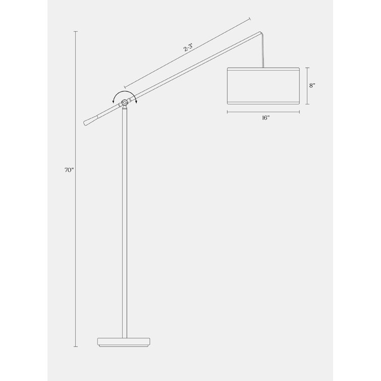 Adjustable Arc LED Floor Lamp for Kids' Room in Bronze with Beige Shade