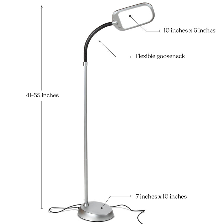 ArcLitespan Kids 55" Adjustable Silver LED Floor Lamp