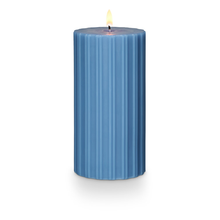 Selin Blue Soy Scented Pillar Candle with Citrus Crush Aroma