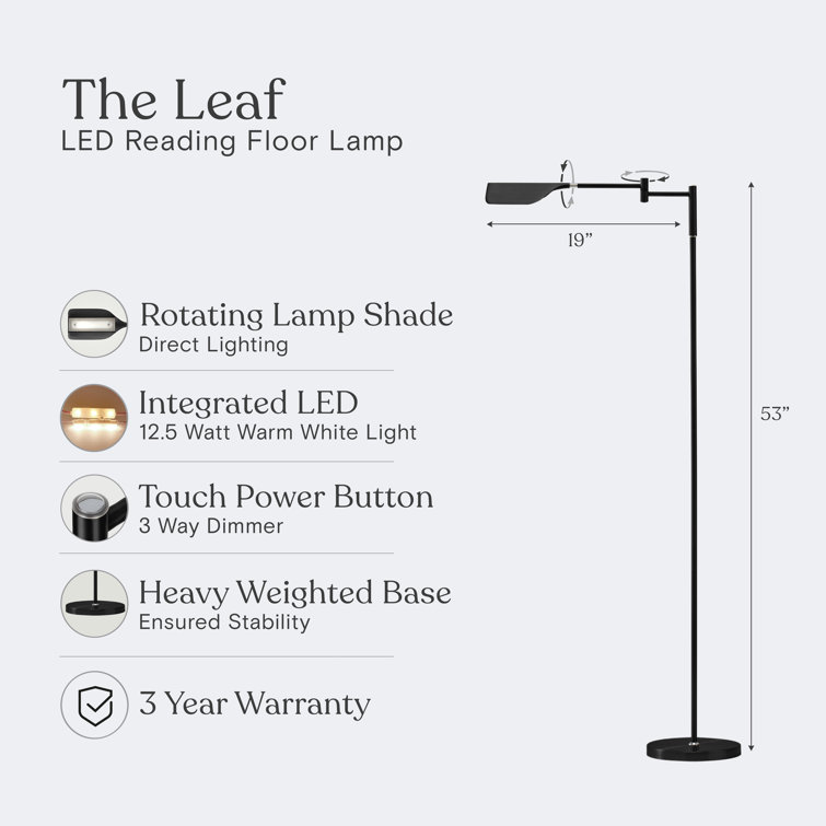 Black Adjustable 3-Way LED Task Floor Lamp
