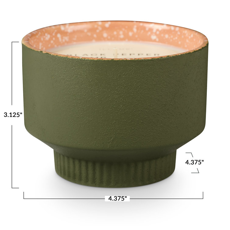 Verde Ceramic Candle with Black Pepper & Hemp Scent