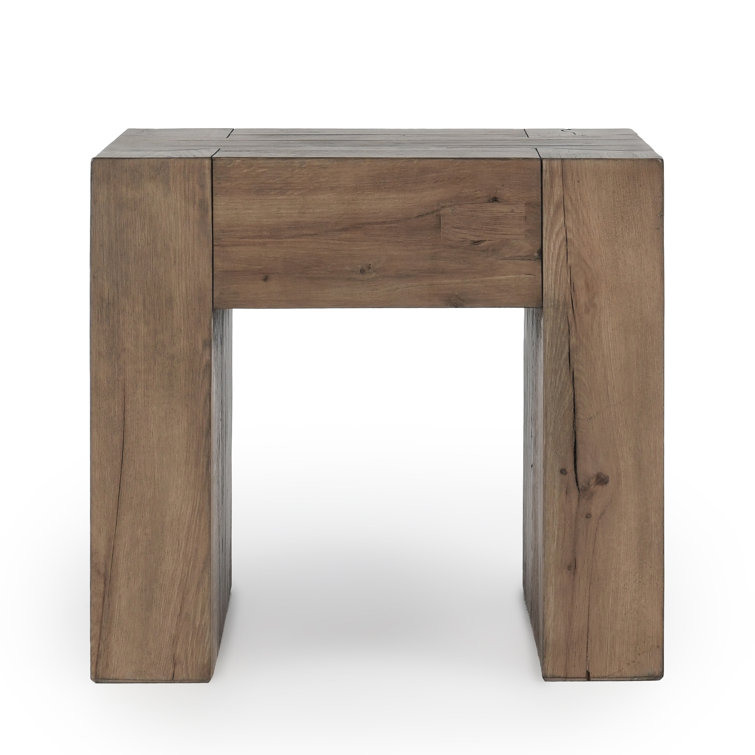 Rustic Brown Solid Wood Square End Table