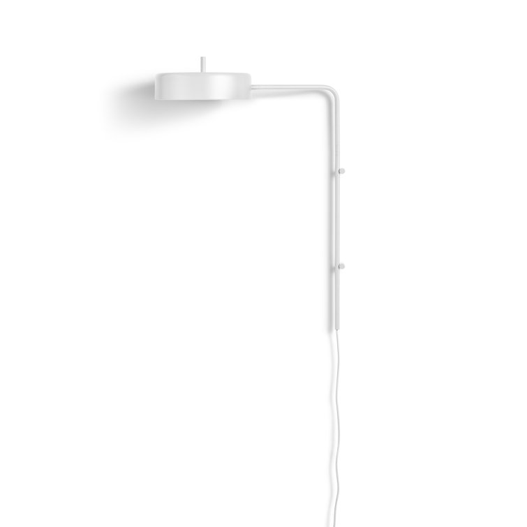 White Powder-Coated Steel Plug-In Wall Sconce