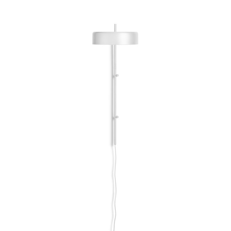 White Powder-Coated Steel Plug-In Wall Sconce