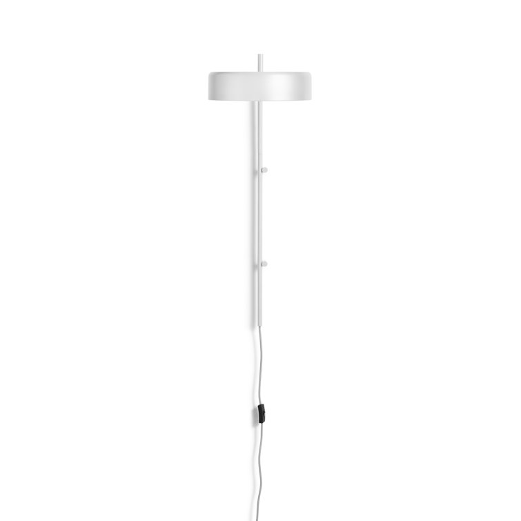 White Powder-Coated Steel Plug-In Wall Sconce